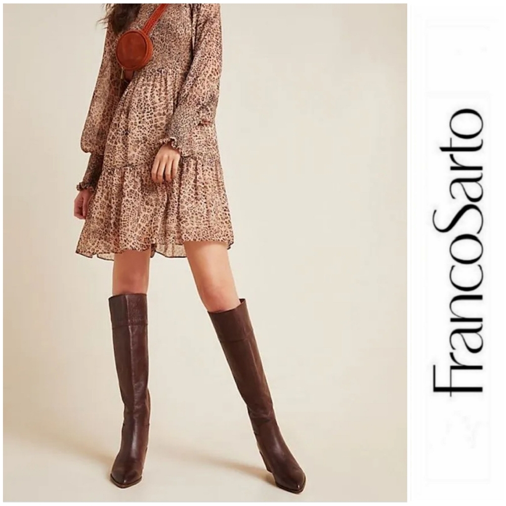 Beautiful Franco Sarto x Anthropologie OTK Wide Calf Leather Boots